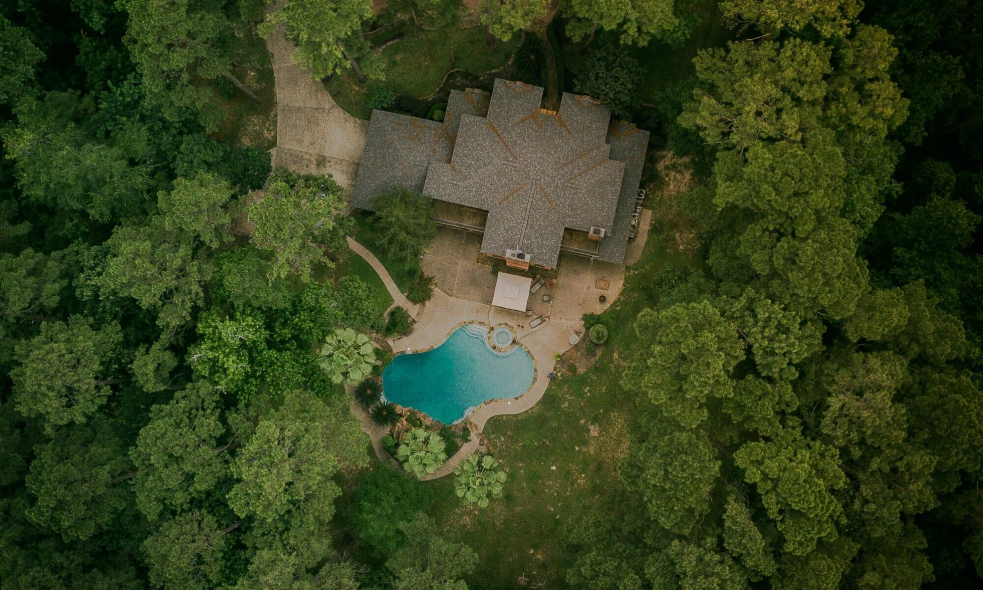 Aerial View Photography of House With Swimming Pool